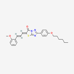 molecular formula C26H27N3O3S B11571708 (5Z)-2-[4-(hexyloxy)phenyl]-5-[(2E)-3-(2-methoxyphenyl)prop-2-en-1-ylidene][1,3]thiazolo[3,2-b][1,2,4]triazol-6(5H)-one 