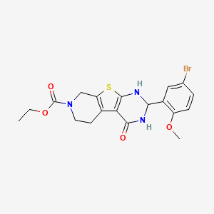 ethyl 5-(5-bromo-2-methoxyphenyl)-3-oxo-8-thia-4,6,11-triazatricyclo[7.4.0.02,7]trideca-1(9),2(7)-diene-11-carboxylate