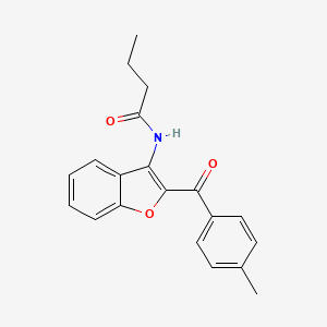 molecular formula C20H19NO3 B11571775 N-[2-(4-methylbenzoyl)-1-benzofuran-3-yl]butanamide 