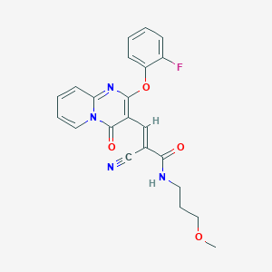 (2E)-2-cyano-3-[2-(2-fluorophenoxy)-4-oxo-4H-pyrido[1,2-a]pyrimidin-3-yl]-N-(3-methoxypropyl)prop-2-enamide