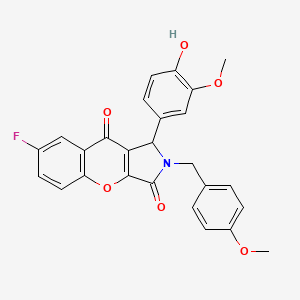 molecular formula C26H20FNO6 B11571790 7-Fluoro-1-(4-hydroxy-3-methoxyphenyl)-2-(4-methoxybenzyl)-1,2-dihydrochromeno[2,3-c]pyrrole-3,9-dione 