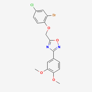 molecular formula C17H14BrClN2O4 B11571835 5-[(2-Bromo-4-chlorophenoxy)methyl]-3-(3,4-dimethoxyphenyl)-1,2,4-oxadiazole 