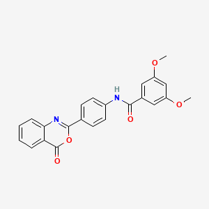 3,5-dimethoxy-N-[4-(4-oxo-4H-3,1-benzoxazin-2-yl)phenyl]benzamide