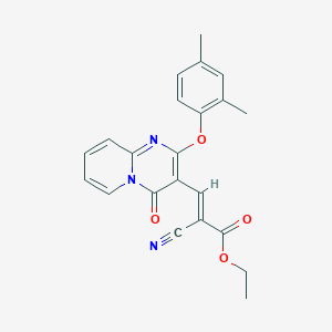 ethyl (2E)-2-cyano-3-[2-(2,4-dimethylphenoxy)-4-oxo-4H-pyrido[1,2-a]pyrimidin-3-yl]prop-2-enoate