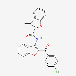 molecular formula C25H16ClNO4 B11571863 N-[2-(4-chlorobenzoyl)-1-benzofuran-3-yl]-3-methyl-1-benzofuran-2-carboxamide 