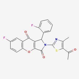 2-(5-Acetyl-4-methyl-1,3-thiazol-2-yl)-7-fluoro-1-(2-fluorophenyl)-1,2-dihydrochromeno[2,3-c]pyrrole-3,9-dione