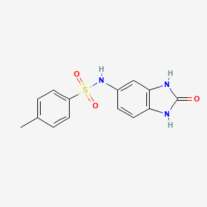 molecular formula C14H13N3O3S B11571901 4-methyl-N-(2-oxo-2,3-dihydro-1H-benzimidazol-5-yl)benzenesulfonamide 