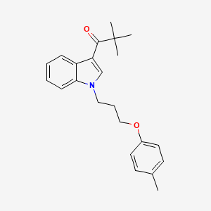 molecular formula C23H27NO2 B11571911 2,2-dimethyl-1-{1-[3-(4-methylphenoxy)propyl]-1H-indol-3-yl}propan-1-one 