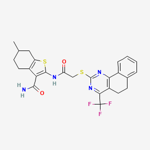 6-Methyl-2-[({[4-(trifluoromethyl)-5,6-dihydrobenzo[h]quinazolin-2-yl]sulfanyl}acetyl)amino]-4,5,6,7-tetrahydro-1-benzothiophene-3-carboxamide