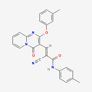 (2E)-2-cyano-3-[2-(3-methylphenoxy)-4-oxo-4H-pyrido[1,2-a]pyrimidin-3-yl]-N-(4-methylphenyl)prop-2-enamide