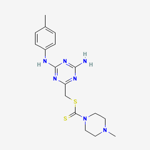 {4-Amino-6-[(4-methylphenyl)amino]-1,3,5-triazin-2-yl}methyl 4-methylpiperazine-1-carbodithioate