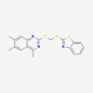 2-{[(1,3-Benzothiazol-2-ylsulfanyl)methyl]sulfanyl}-4,6,7-trimethylquinazoline