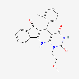 7-(2-methoxyethyl)-2-(2-methylphenyl)-5,7,9-triazatetracyclo[8.7.0.03,8.011,16]heptadeca-1(10),3(8),11,13,15-pentaene-4,6,17-trione