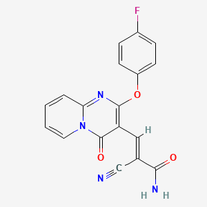 (2E)-2-cyano-3-[2-(4-fluorophenoxy)-4-oxo-4H-pyrido[1,2-a]pyrimidin-3-yl]prop-2-enamide