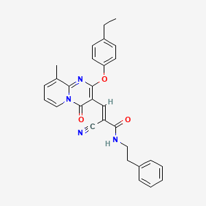 (2E)-2-cyano-3-[2-(4-ethylphenoxy)-9-methyl-4-oxo-4H-pyrido[1,2-a]pyrimidin-3-yl]-N-(2-phenylethyl)prop-2-enamide