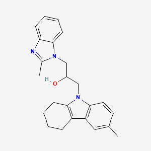 molecular formula C24H27N3O B11571988 1-(2-Methylbenzimidazol-1-yl)-3-(6-methyl-1,2,3,4-tetrahydrocarbazol-9-yl)propan-2-ol 