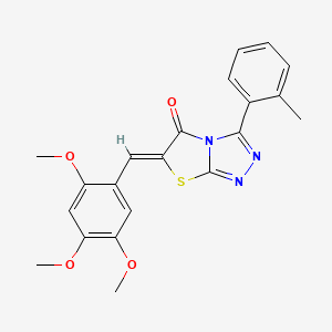 molecular formula C21H19N3O4S B11571998 (6Z)-3-(2-methylphenyl)-6-(2,4,5-trimethoxybenzylidene)[1,3]thiazolo[2,3-c][1,2,4]triazol-5(6H)-one 