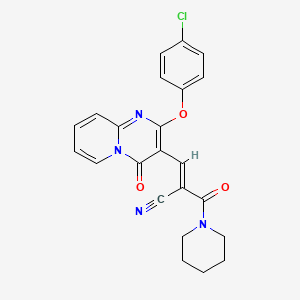 (2E)-3-[2-(4-chlorophenoxy)-4-oxo-4H-pyrido[1,2-a]pyrimidin-3-yl]-2-(piperidin-1-ylcarbonyl)prop-2-enenitrile