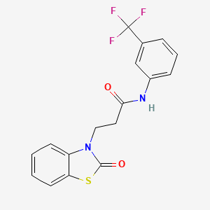 molecular formula C17H13F3N2O2S B11572025 3-(2-oxo-1,3-benzothiazol-3(2H)-yl)-N-[3-(trifluoromethyl)phenyl]propanamide 