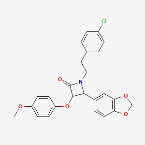 4-(1,3-Benzodioxol-5-yl)-1-[2-(4-chlorophenyl)ethyl]-3-(4-methoxyphenoxy)azetidin-2-one