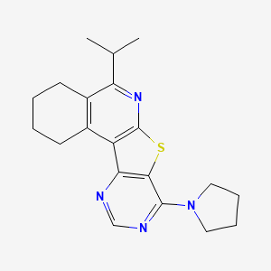 8-propan-2-yl-13-pyrrolidin-1-yl-11-thia-9,14,16-triazatetracyclo[8.7.0.02,7.012,17]heptadeca-1,7,9,12,14,16-hexaene