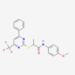 N-(4-methoxyphenyl)-2-{[4-phenyl-6-(trifluoromethyl)pyrimidin-2-yl]sulfanyl}propanamide