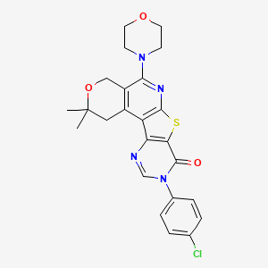 14-(4-chlorophenyl)-4,4-dimethyl-8-morpholin-4-yl-5-oxa-11-thia-9,14,16-triazatetracyclo[8.7.0.02,7.012,17]heptadeca-1(10),2(7),8,12(17),15-pentaen-13-one