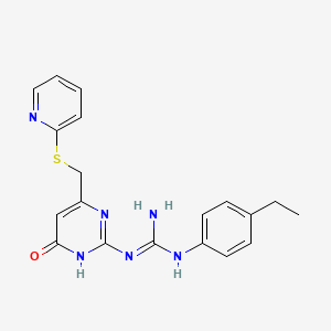 1-(4-Ethylphenyl)-3-{6-oxo-4-[(pyridin-2-ylsulfanyl)methyl]-1,6-dihydropyrimidin-2-yl}guanidine