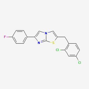 molecular formula C18H11Cl2FN2S B11572081 2-(2,4-Dichlorobenzyl)-6-(4-fluorophenyl)imidazo[2,1-b][1,3]thiazole 