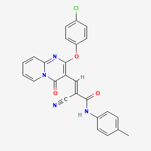 (2E)-3-[2-(4-chlorophenoxy)-4-oxo-4H-pyrido[1,2-a]pyrimidin-3-yl]-2-cyano-N-(4-methylphenyl)prop-2-enamide