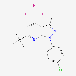 6-tert-butyl-1-(4-chlorophenyl)-3-methyl-4-(trifluoromethyl)-1H-pyrazolo[3,4-b]pyridine