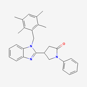 1-phenyl-4-[1-(2,3,5,6-tetramethylbenzyl)-1H-benzimidazol-2-yl]pyrrolidin-2-one