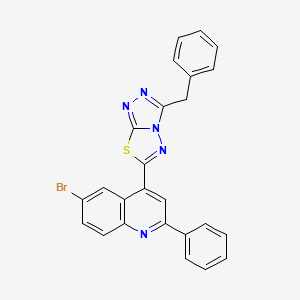 molecular formula C25H16BrN5S B11572185 4-(3-Benzyl[1,2,4]triazolo[3,4-b][1,3,4]thiadiazol-6-yl)-6-bromo-2-phenylquinoline 