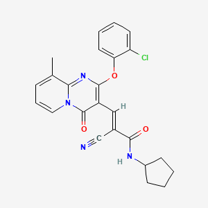 molecular formula C24H21ClN4O3 B11572204 (2E)-3-[2-(2-chlorophenoxy)-9-methyl-4-oxo-4H-pyrido[1,2-a]pyrimidin-3-yl]-2-cyano-N-cyclopentylprop-2-enamide 