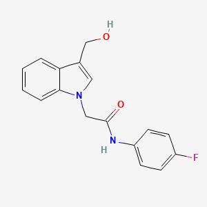 molecular formula C17H15FN2O2 B11572213 N-(4-fluorophenyl)-2-[3-(hydroxymethyl)-1H-indol-1-yl]acetamide 