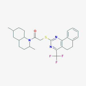 1-(2,6-dimethyloctahydroquinolin-1(2H)-yl)-2-{[4-(trifluoromethyl)-5,6-dihydrobenzo[h]quinazolin-2-yl]sulfanyl}ethanone