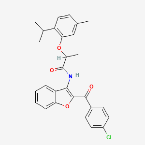 N-{2-[(4-chlorophenyl)carbonyl]-1-benzofuran-3-yl}-2-[5-methyl-2-(propan-2-yl)phenoxy]propanamide