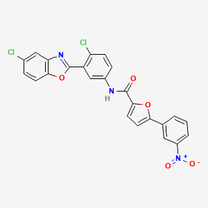 N-[4-chloro-3-(5-chloro-1,3-benzoxazol-2-yl)phenyl]-5-(3-nitrophenyl)furan-2-carboxamide