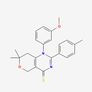 1-(3-methoxyphenyl)-7,7-dimethyl-2-(4-methylphenyl)-1,5,7,8-tetrahydro-4H-pyrano[4,3-d]pyrimidine-4-thione