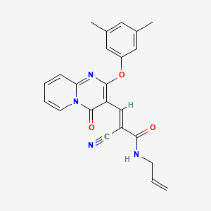 molecular formula C23H20N4O3 B11572290 (2E)-2-cyano-3-[2-(3,5-dimethylphenoxy)-4-oxo-4H-pyrido[1,2-a]pyrimidin-3-yl]-N-(prop-2-en-1-yl)prop-2-enamide 