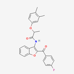 2-(3,4-dimethylphenoxy)-N-[2-(4-fluorobenzoyl)-1-benzofuran-3-yl]propanamide