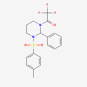 2,2,2-trifluoro-1-{3-[(4-methylphenyl)sulfonyl]-2-phenyltetrahydropyrimidin-1(2H)-yl}ethanone