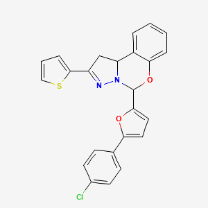 5-[5-(4-Chlorophenyl)furan-2-yl]-2-(thiophen-2-yl)-1,10b-dihydropyrazolo[1,5-c][1,3]benzoxazine