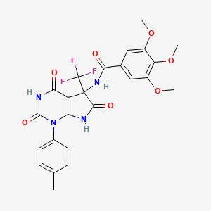 N-[4-hydroxy-1-(4-methylphenyl)-2,6-dioxo-5-(trifluoromethyl)-2,5,6,7-tetrahydro-1H-pyrrolo[2,3-d]pyrimidin-5-yl]-3,4,5-trimethoxybenzamide