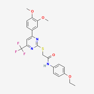 2-{[4-(3,4-dimethoxyphenyl)-6-(trifluoromethyl)pyrimidin-2-yl]sulfanyl}-N-(4-ethoxyphenyl)acetamide