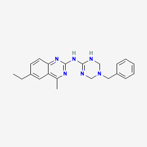 N-(5-benzyl-1,4,5,6-tetrahydro-1,3,5-triazin-2-yl)-6-ethyl-4-methylquinazolin-2-amine