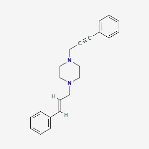 1-[(2E)-3-phenylprop-2-en-1-yl]-4-(3-phenylprop-2-yn-1-yl)piperazine