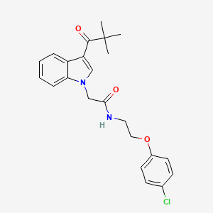 N-[2-(4-chlorophenoxy)ethyl]-2-[3-(2,2-dimethylpropanoyl)-1H-indol-1-yl]acetamide