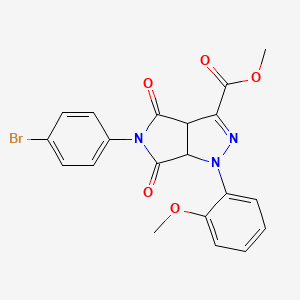 molecular formula C20H16BrN3O5 B11572411 Methyl 5-(4-bromophenyl)-1-(2-methoxyphenyl)-4,6-dioxo-1,3a,4,5,6,6a-hexahydropyrrolo[3,4-c]pyrazole-3-carboxylate 