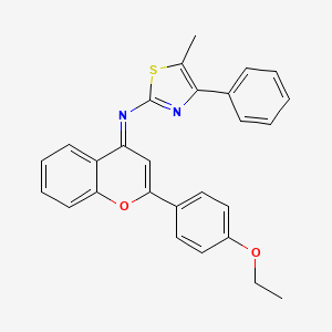 molecular formula C27H22N2O2S B11572412 N-[(4E)-2-(4-ethoxyphenyl)-4H-chromen-4-ylidene]-5-methyl-4-phenyl-1,3-thiazol-2-amine 